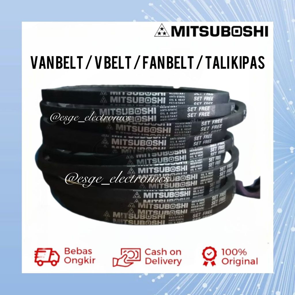 MITSUBOSHI KARET BELTING MESIN CUCI FAN BELT MESIN CUCI TALI KIPAS MESIN CUCI M 20.5 - M 33 V BELT T