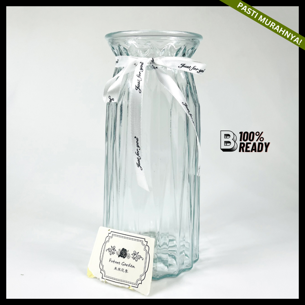 Vas Bunga Kaca Bening Aesthetic / Vas Bunga / Vas Kaca Eksklusif