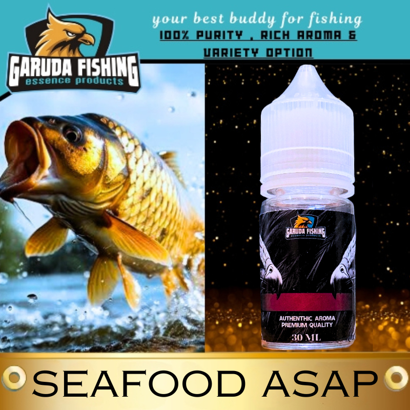 Essen Biang Seafood Asap Murni GARUDA Umpan Ikan Mas Lele Patin Mujair Bawal Galatama Harian