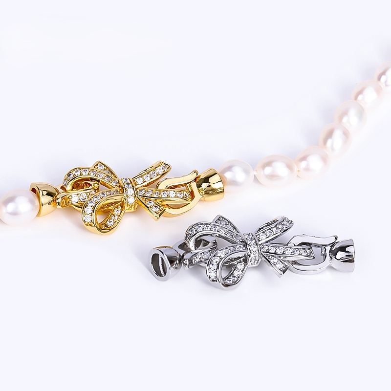 Kaitan Tembaga Lapis Emas 18K, Kaitan Kalung, Kaitan kalung Mutiara, Aksesoris Kalung Mutiara