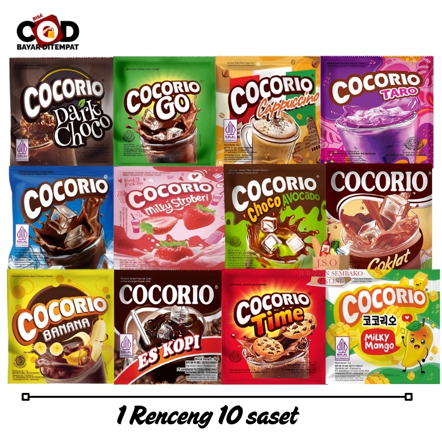 (JSO)Cocorio Minuman Serbuk Instan Renceng isi 10pcs x 6gr Coklat Cappucino Kopi Chocorio ChocoGO Ba