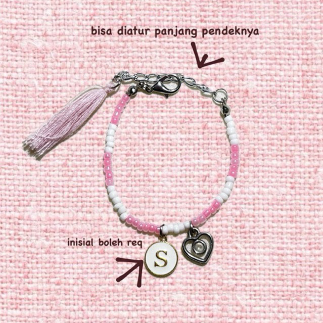 bracelet inisial rumbai