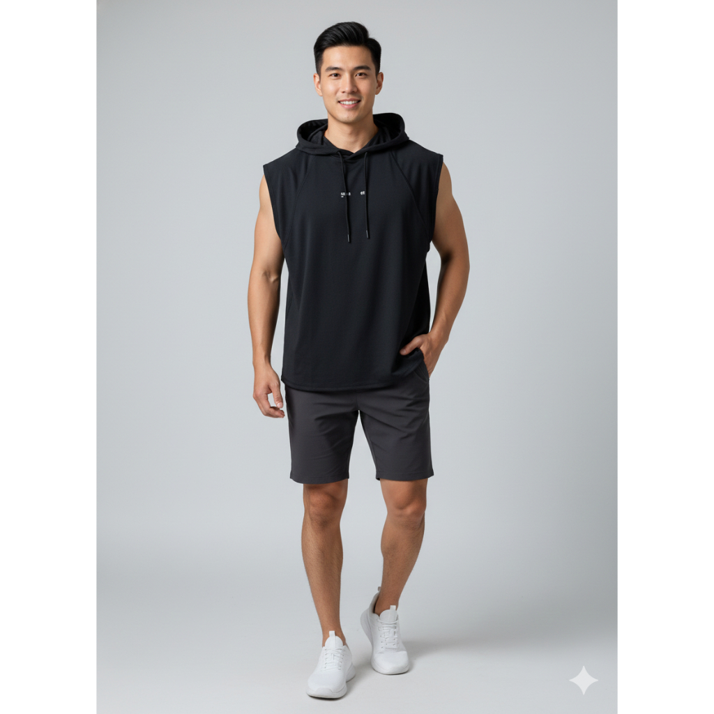 [HM-60] H*M T-Shirt Sport Hoodie Men | Kaos Olahraga Hoodie Pria