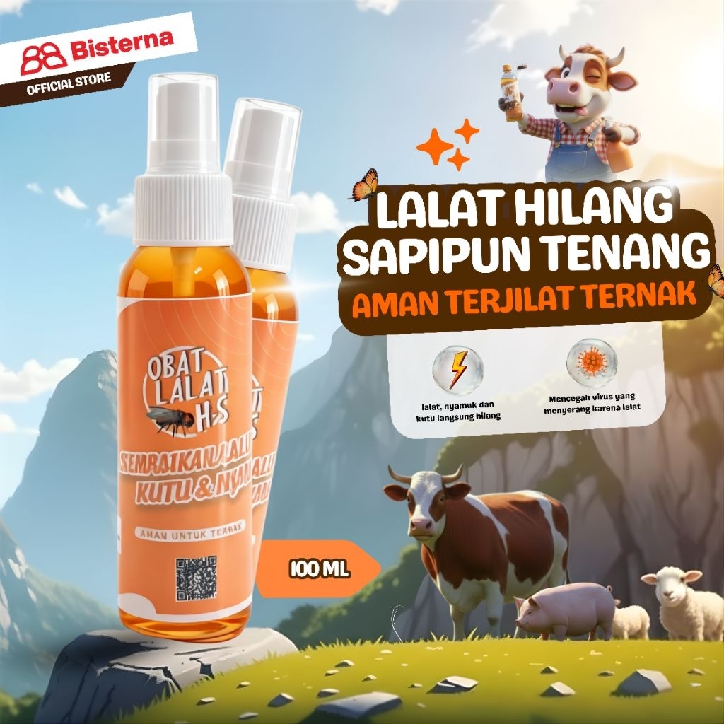 Obat Lalat HS pada sapi pembasmi kutu lalat dan nyamuk 100ml