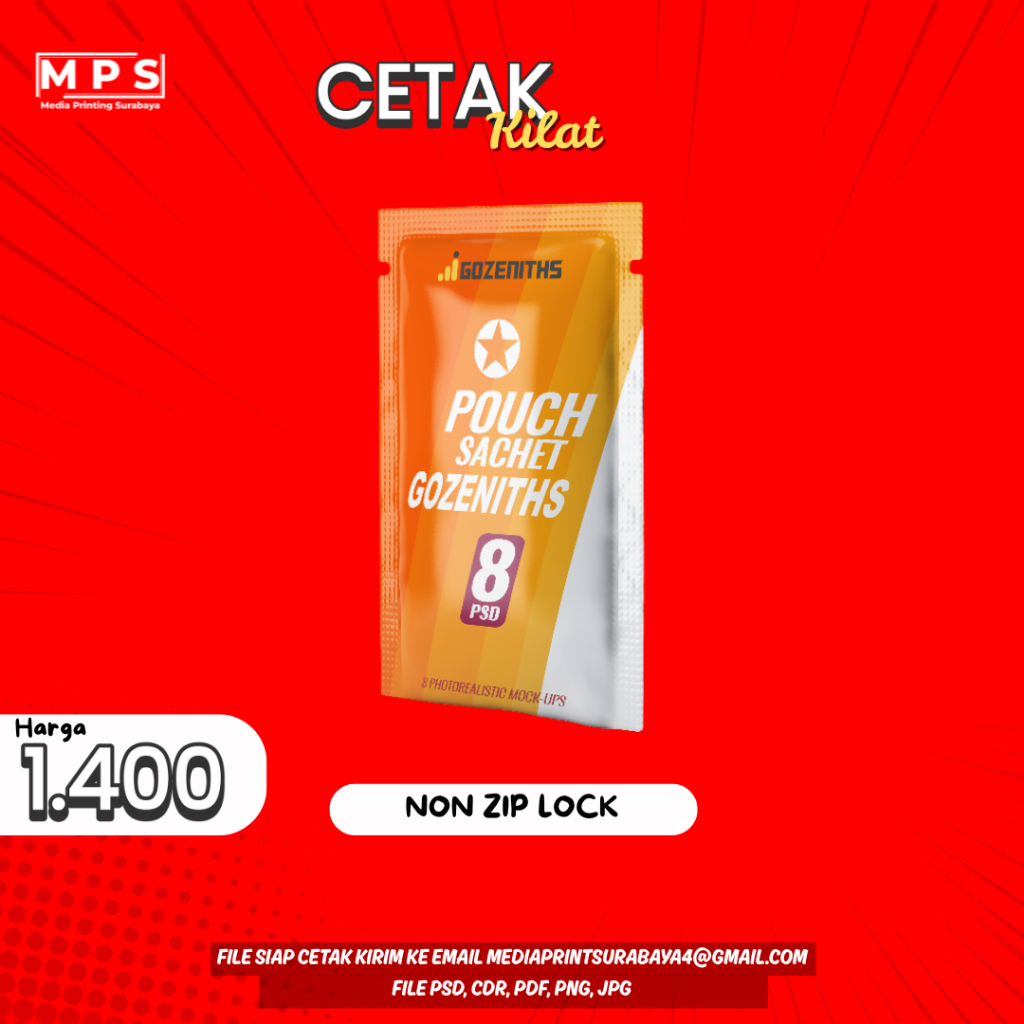 KEMASAN SACHET CUSTOM NON ZIP LOCK