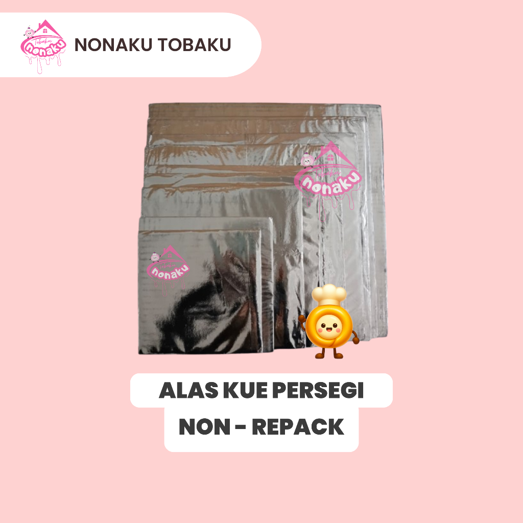 ALAS KUE TART PERSEGI / ALAS KUE TART KOTAK SILVER KUAT KARDUS C-FLUTE