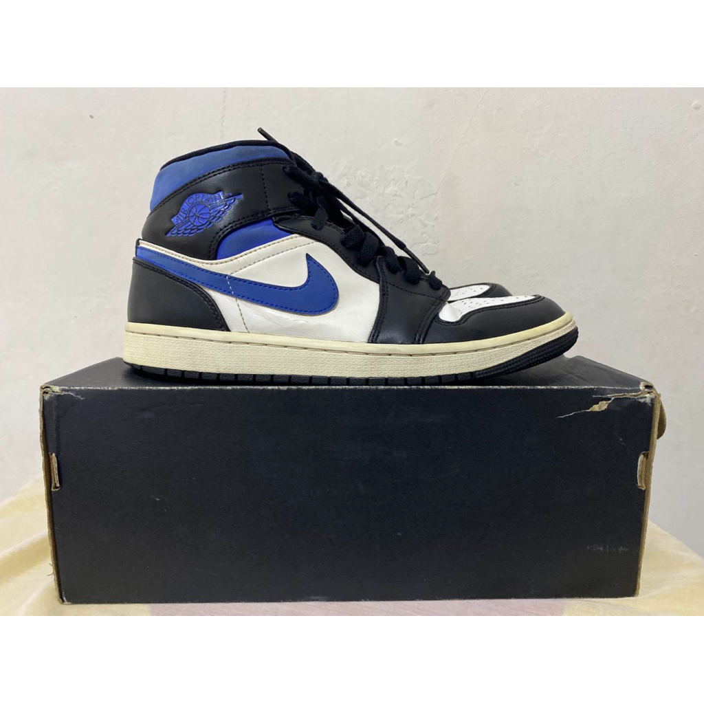 Nike Air Jordan 1 Mid White Racer Blue Black