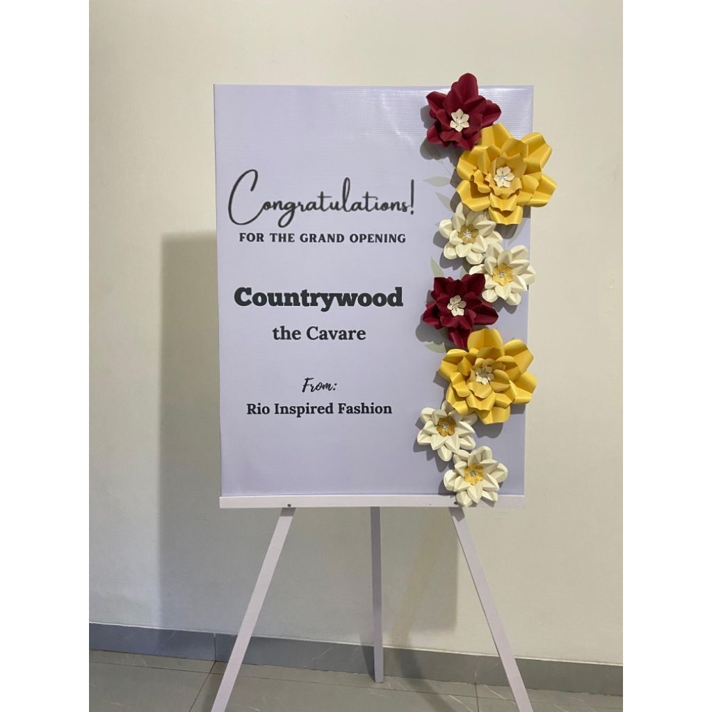 DECO ART - Papan Bunga Kertas Custom Ucapan Wedding, Wisuda, Ulang Tahun, Anniversary, Graduation, K