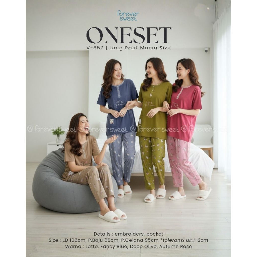 baju tidur piyama forever sweet mama size tangan pendek celana panjang  CP