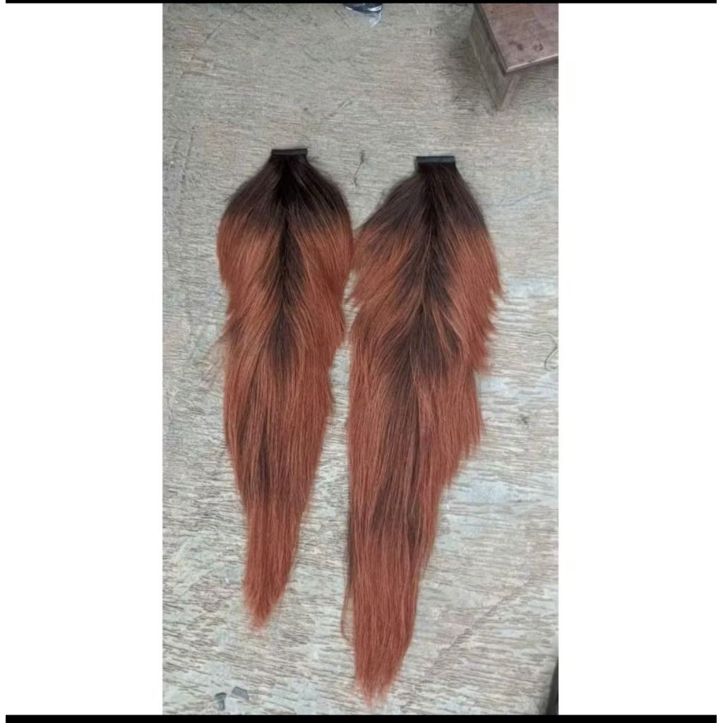 Rambut Jaran Sintetis super Merah Bata