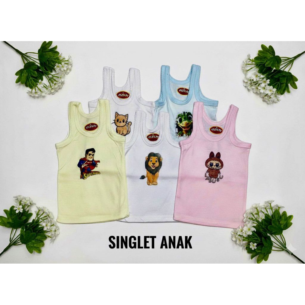 Singlet dalam anak karakter lucu kaos dalam laki laki perempuan