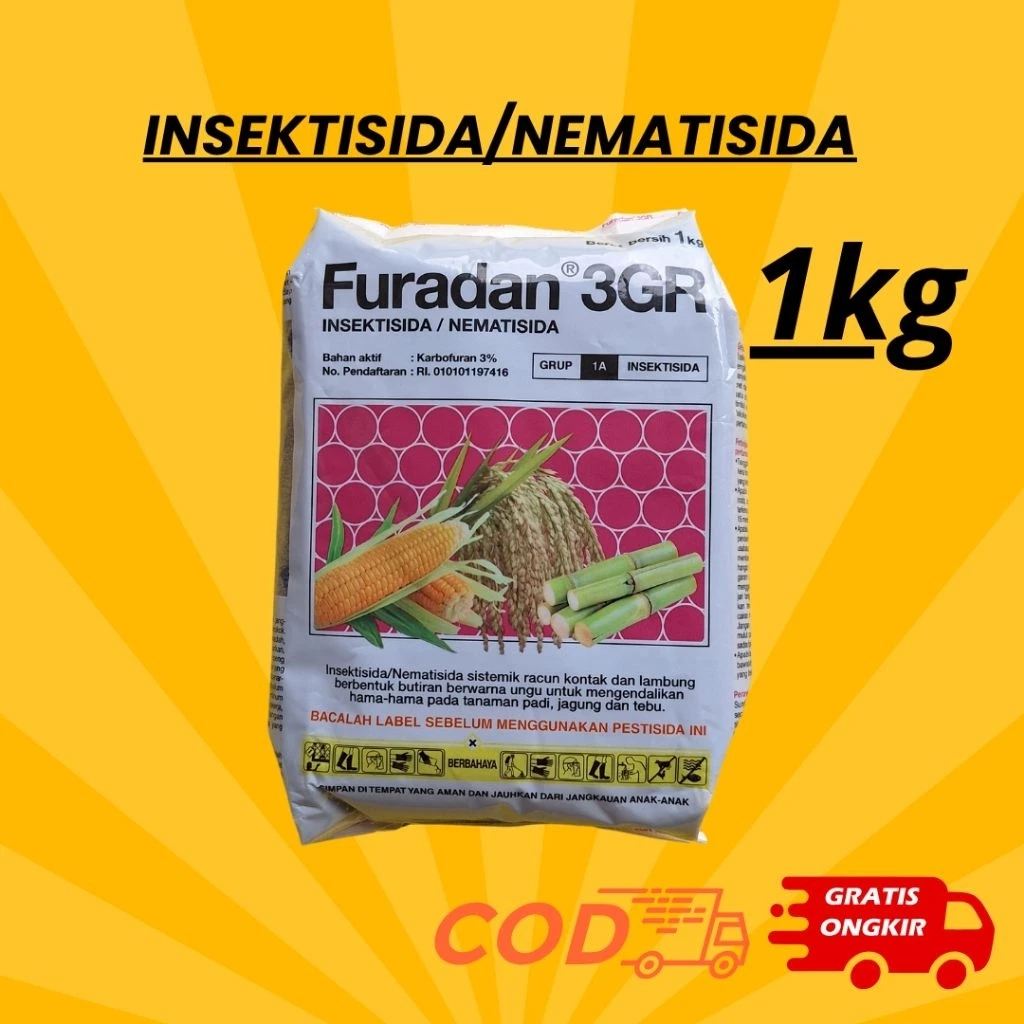Furadan 3GR 1kg Insektisida Nematisida 1 Kg Puradan Hama Kemasan Asli
