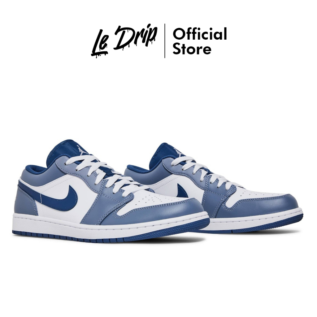Sepatu Nike Air Jordan 1 Low Ashen Slate Steel Blue Navy Authentic
