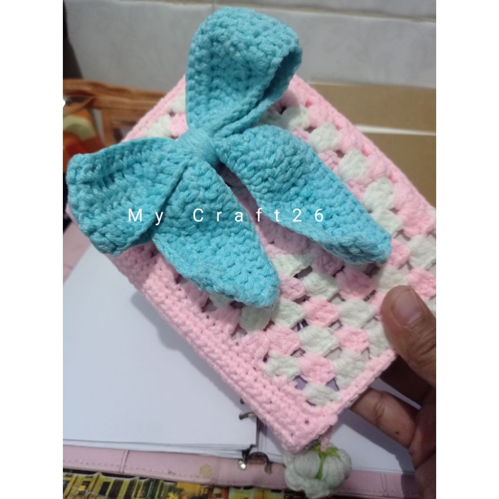 Rajut/Coverbook Crochet/Sampul buku/Sampul Al-Quran Rajut/A5/A6