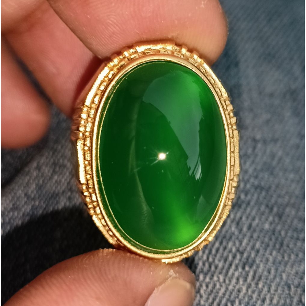 CINCIN BATU NATURAL HIJAU GARUT CHALCEDONY KRISTAL TOP QUALITY