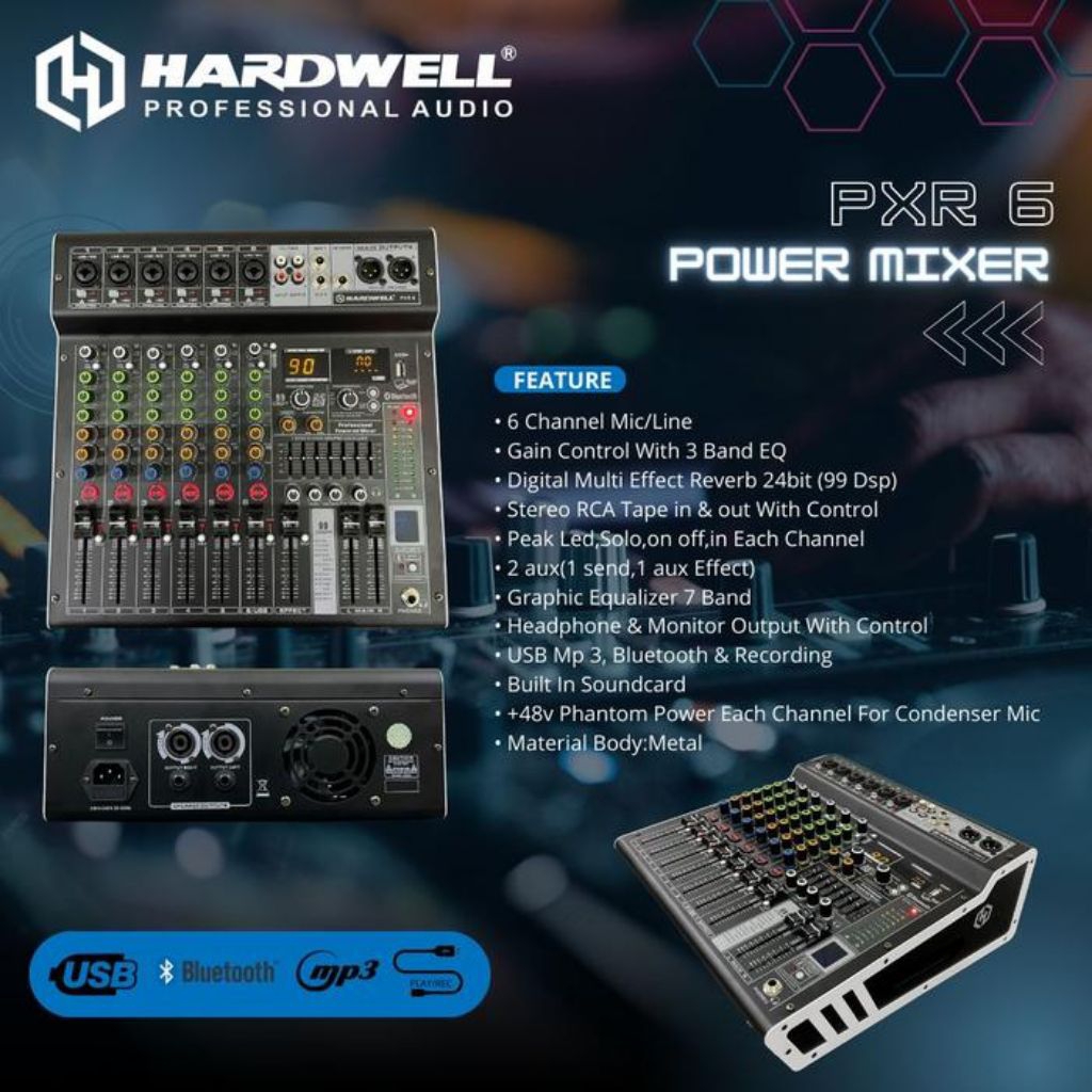 Mixer Power Hardwell 6 Channel PXR 6 Mixer Hardwell Pxr 6