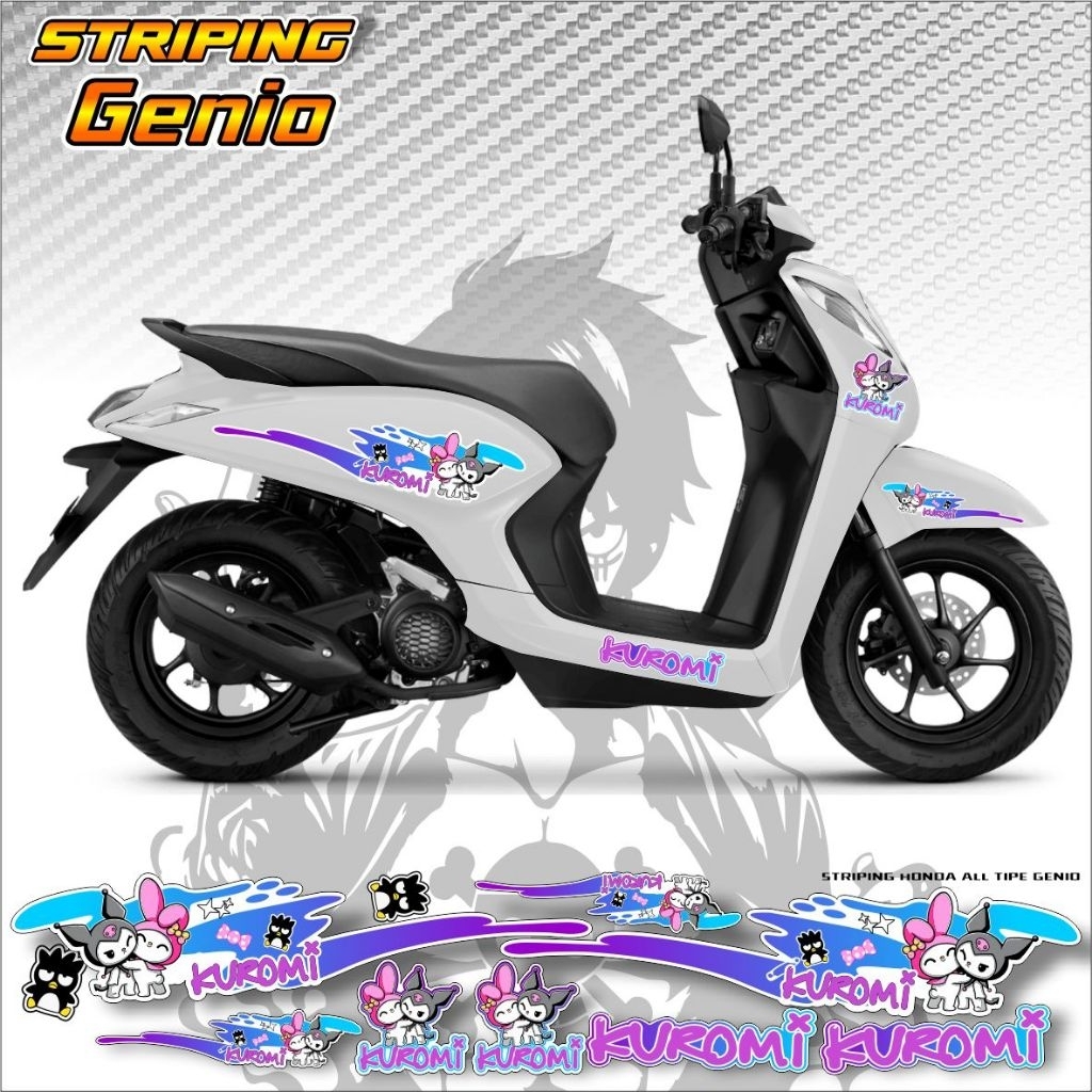 Striping Honda Genio Motif Kuromi / Stiker Motor Genio