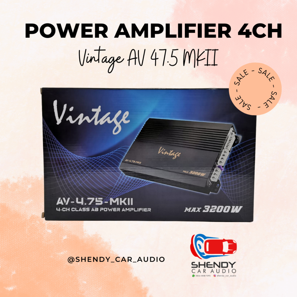 Power VINTAGE AV-4.75 MKII new series power amplifier 4 channel mosfet