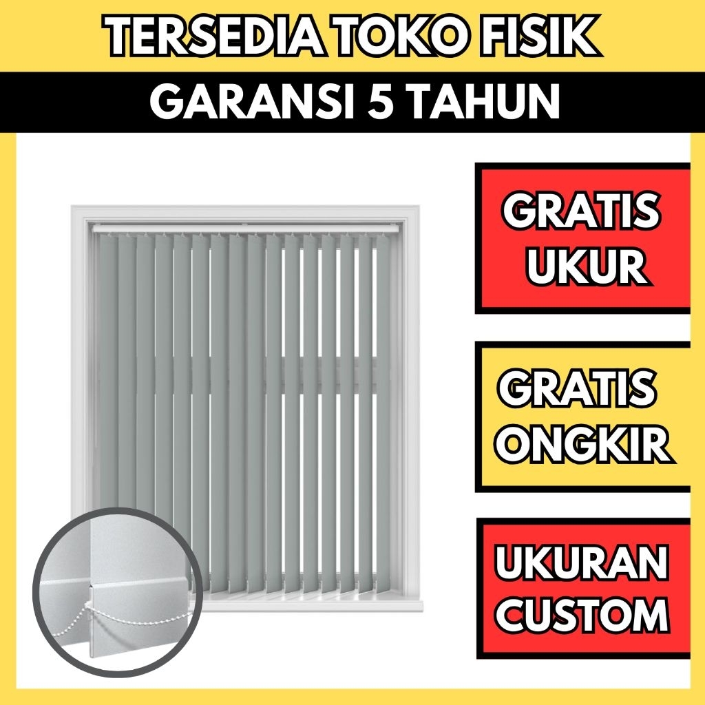 Gorden Vertical Blinds Custom - Gorden Kantor Vertikal Blinds - Tirai Kantor Vertical Custom
