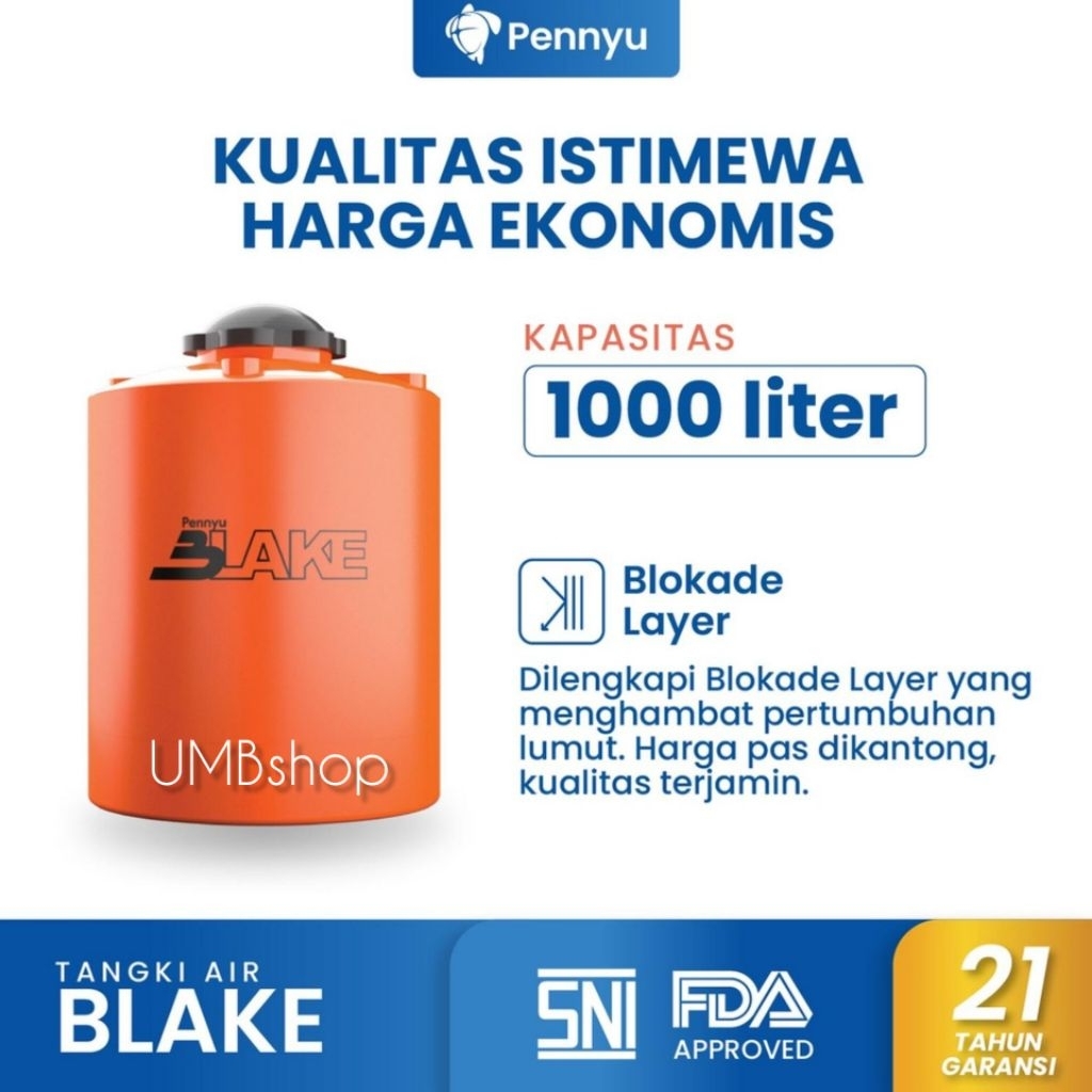 PROMO TANGKI AIR PENNYU 1000 LITER/TANDON PENNYU BLAKE (3 LAPIS) 1000 LITER