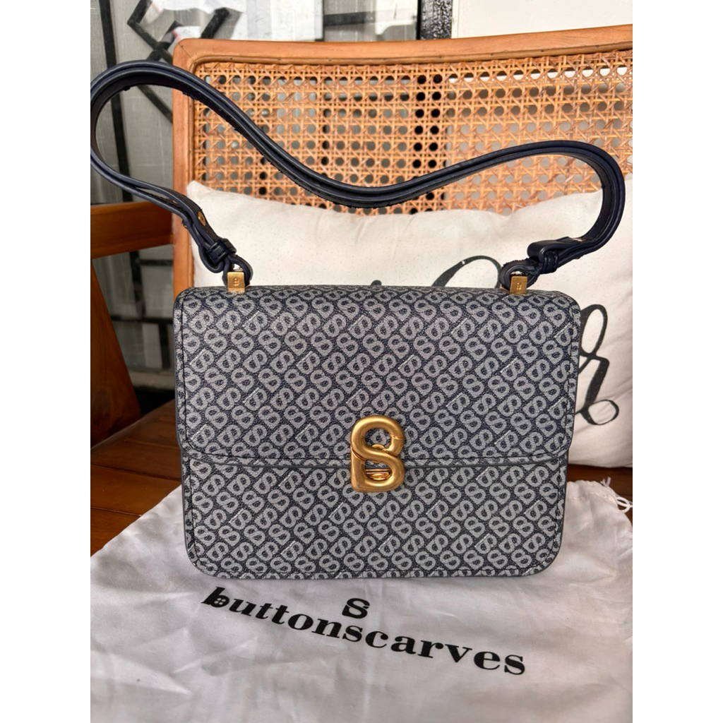 preloved tas buttonscarves audrey bag navy