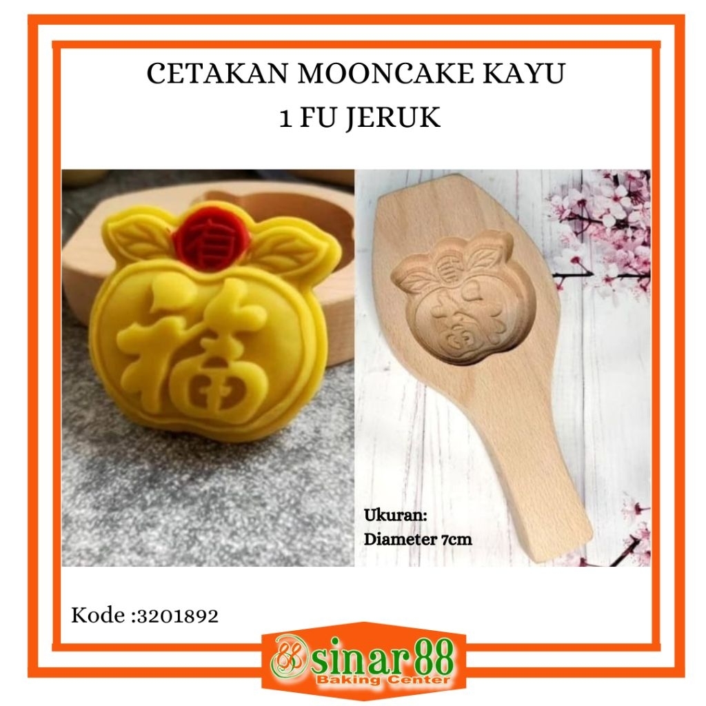 CETAKAN MOONCAKE KAYU 1 FU JERUK