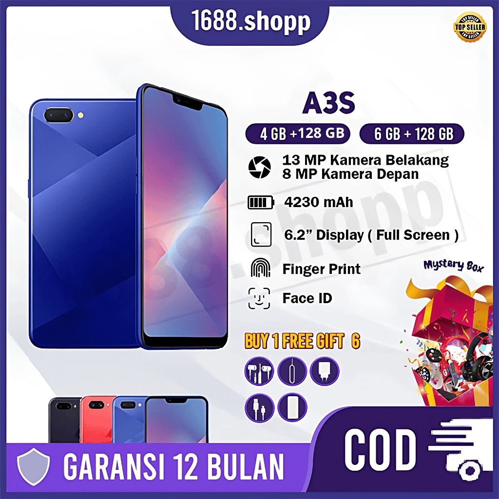 OPPO A3S RAM 6/128 ORI GARANSI 1 TAHUN