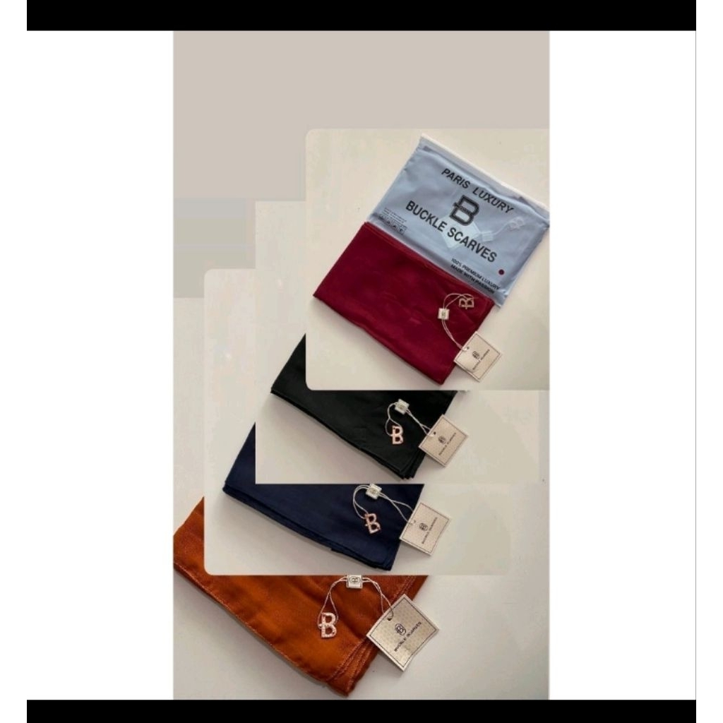 HIJAB BUCKLE SCARVE JILBAB PARIS PREMIUM LOGO EMAS LUXURY