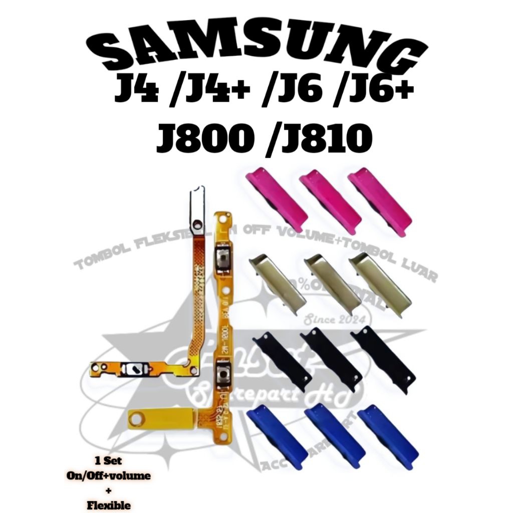 Tombol Flexible On Off Volume  Samsung J4/J4 Plus/J6/J6 Plus/J8 Original – Tombol Power 1 Set Sparep