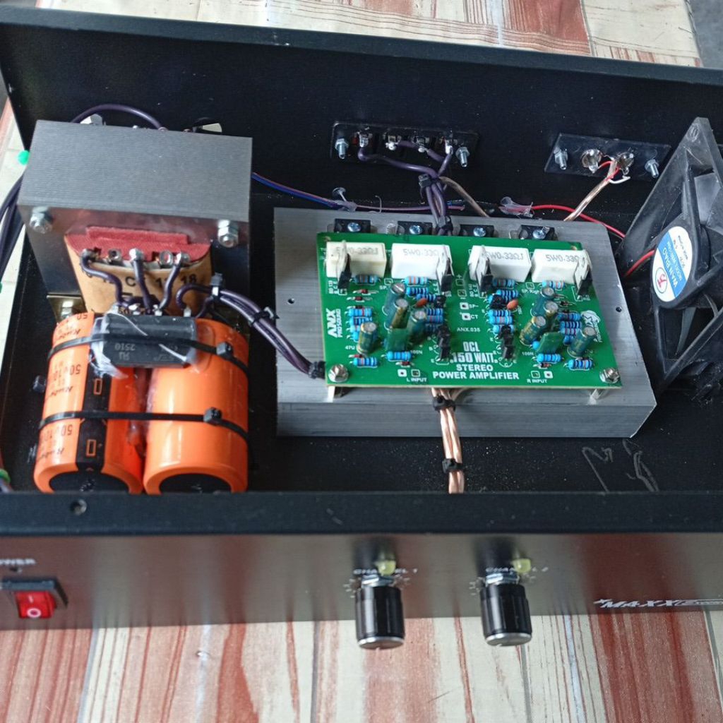 power 5amper keci driver 150what x2/streo siap tancap listrik