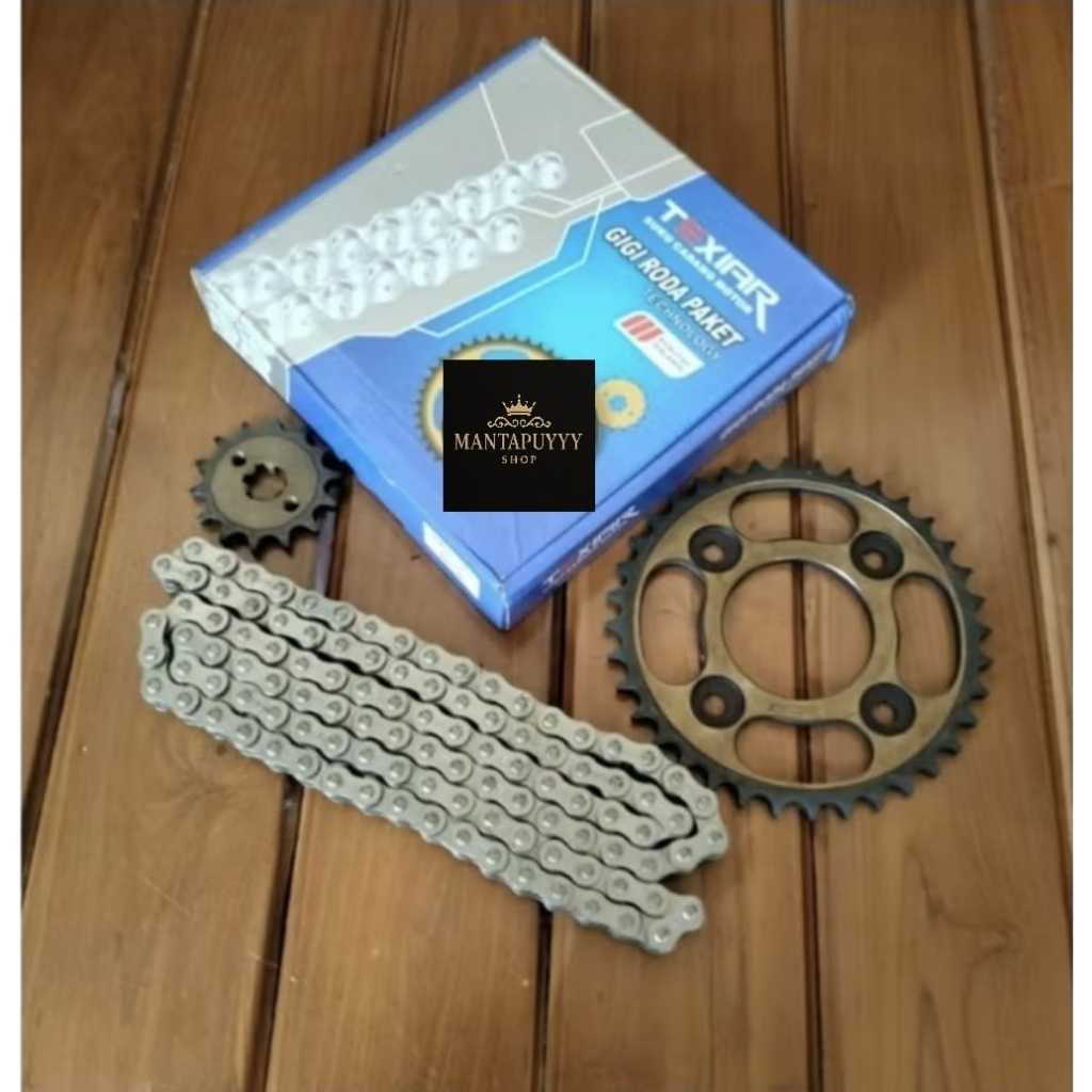 Gir Set Gear Paket 14t-36t Supra Fit New-Supra X125-Karisma-Revo Lama baja sepuhan texiar