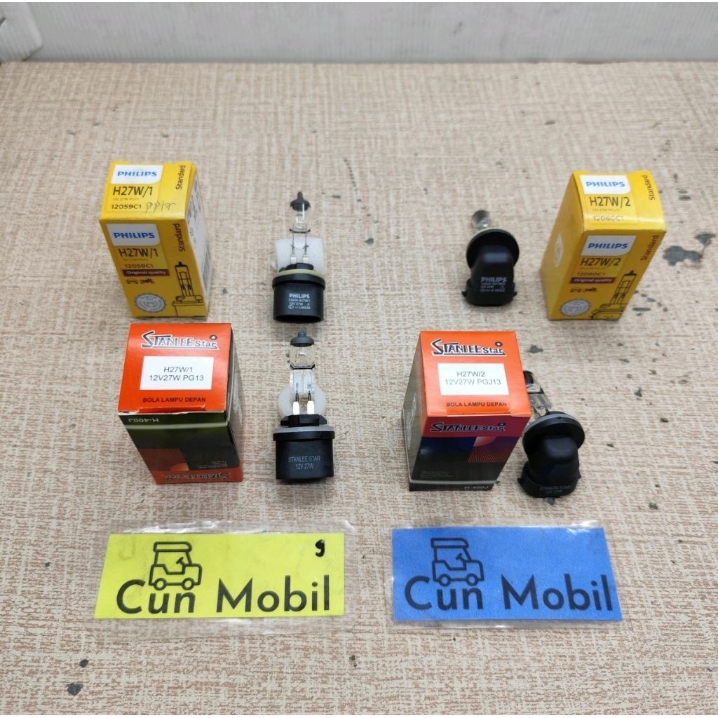 Bohlam halogen H27 W1 12V 27W kode 880 H27 W2 12V 27W kode 881 Stanlee Star