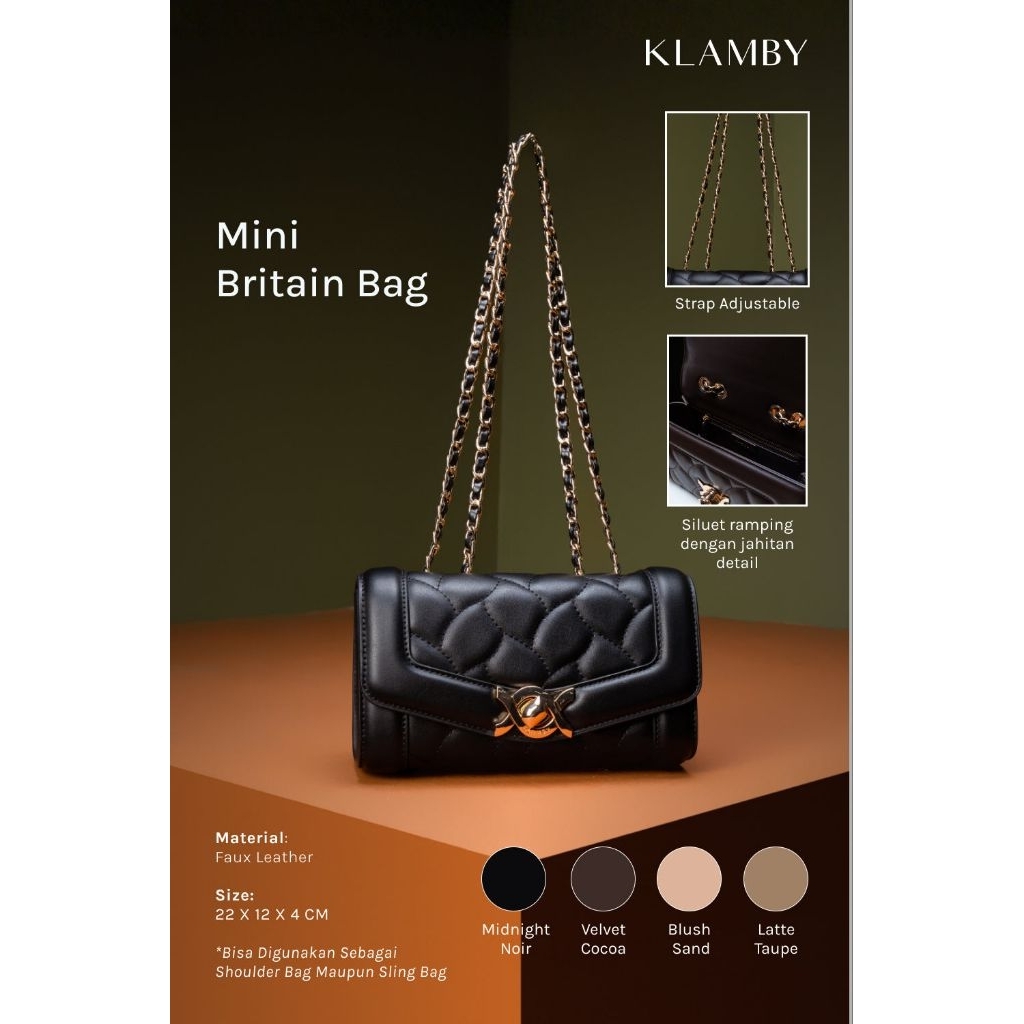 SALE MINI BRITAIN BAG KLAMBY - EDMONIA BAG BLACK KLAMBY EDMONIA BAG