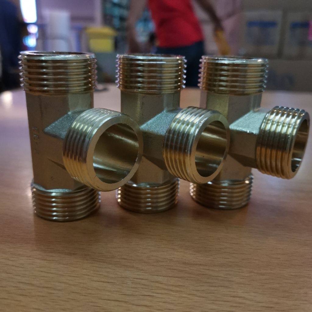 Tee 1inch Kuningan fitting pipa