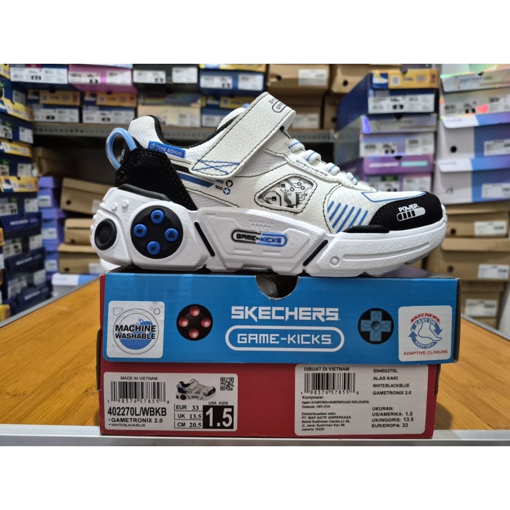 New Limitied Sepatu Anak Skechers Gametronix 2.0 Kids Shoes Unisex 402270L/WBKB Original BNIB