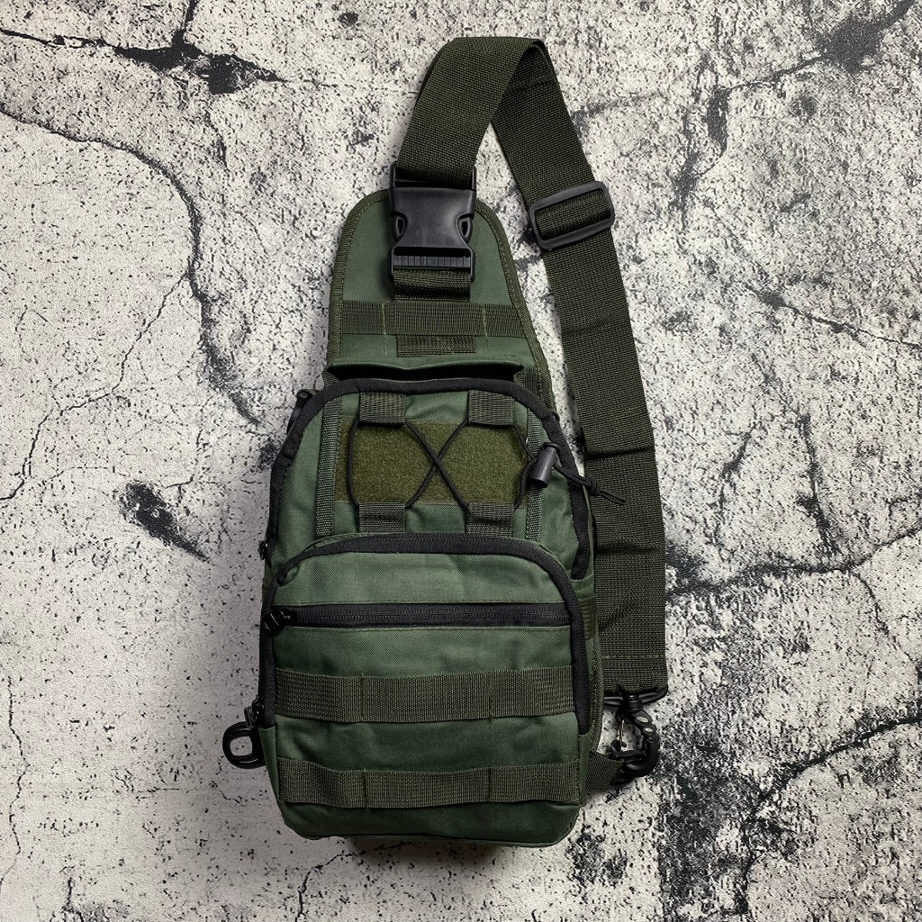 Tas Slingbag Tactical Hijau Army Tas Slempang Army Lokal Klik Warna Hijau