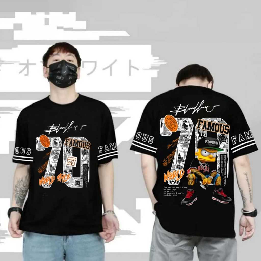 KAOS DISTRO T-SHIRT ANGKA VIRAL VINTAGE 70 KEKINAIN ATASAN LENGAN PENDEK BAHAN CATTON COMBED 30S /ST