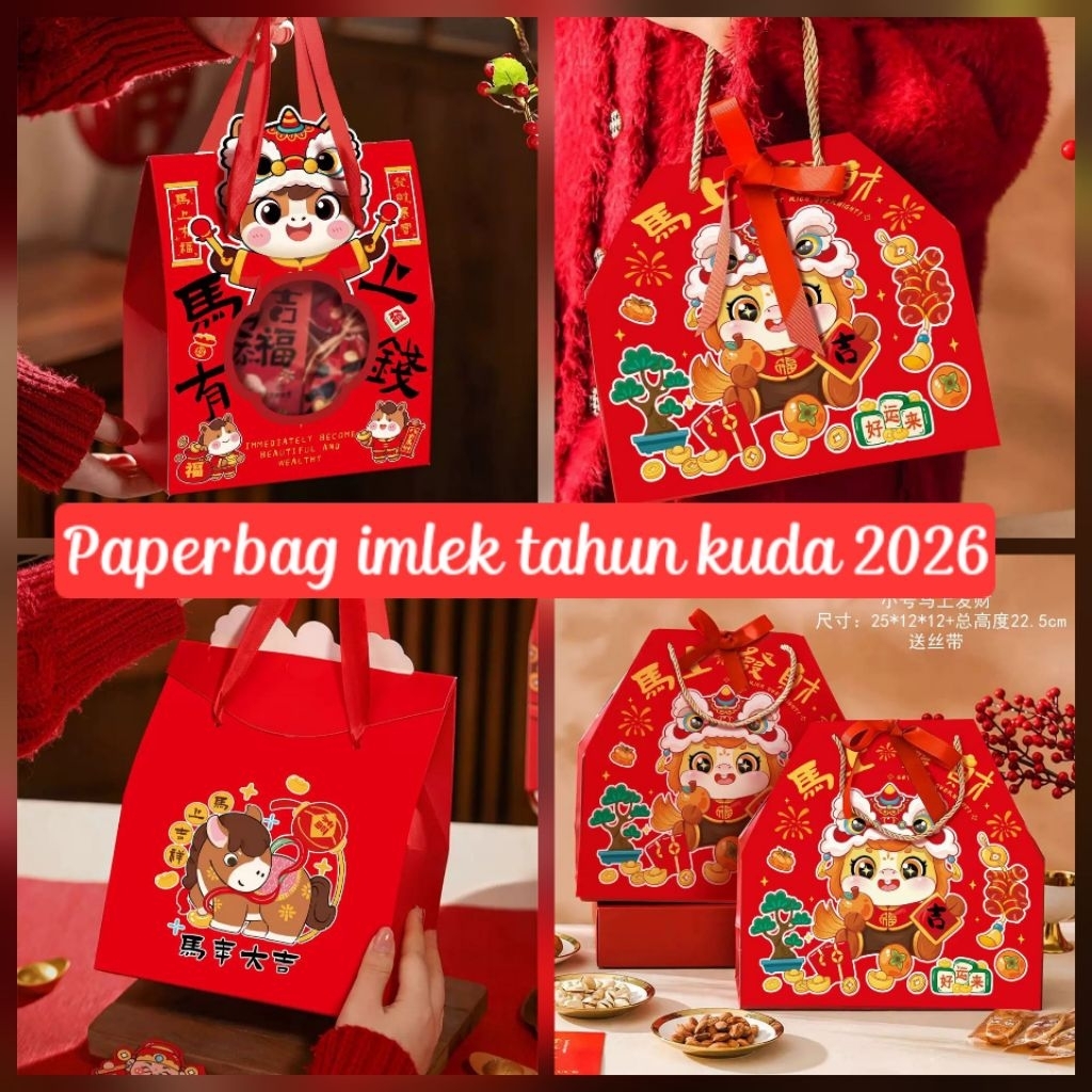 READY PAPER BAG IMLEK 2026 KUDA. Box imlek hampers