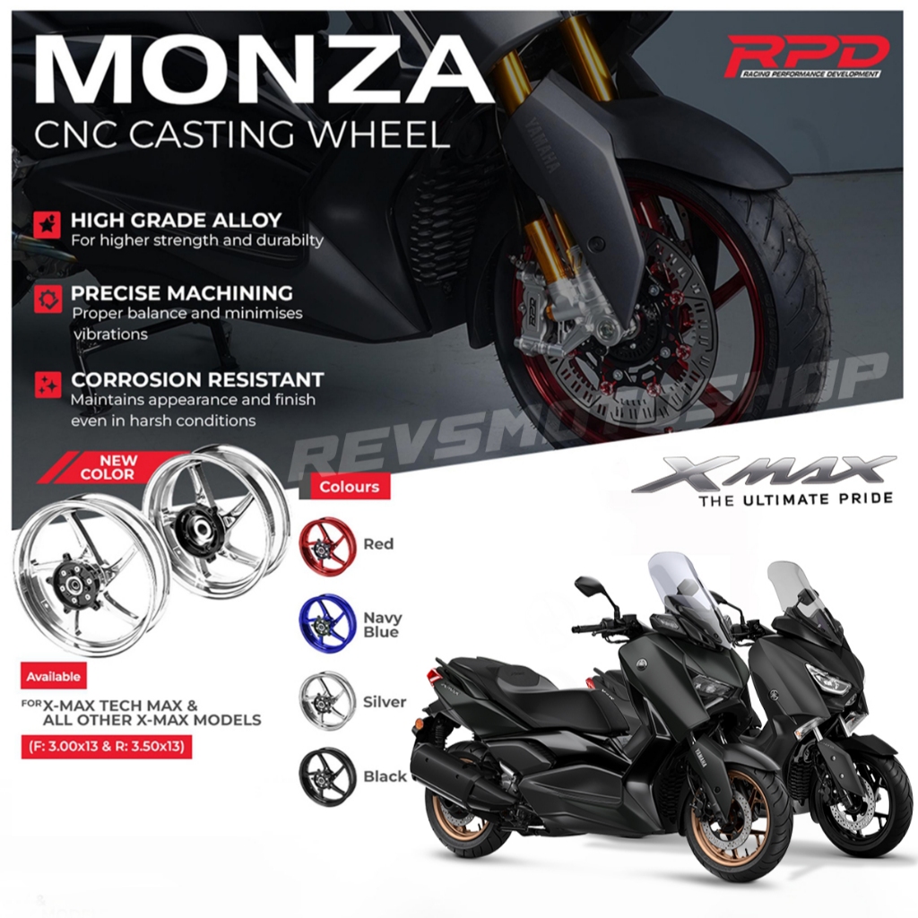 VELG RPD MONZA CNC Casting Wheel Velg Set Magnum YAMAHA XMAX CONNECTED XMAX 250 OLD NEW (350-15 / 40