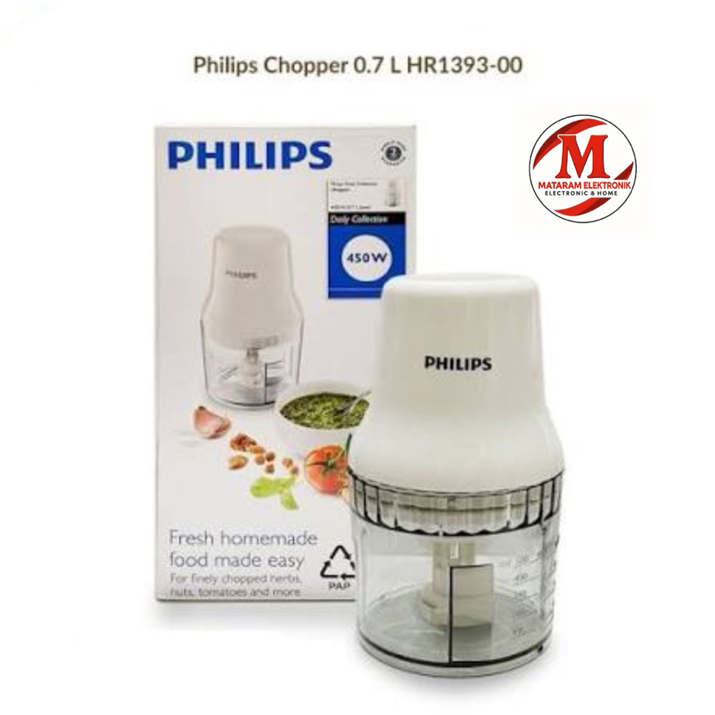 PHILIPS HR1393/00 Chopper Electric 700mL HR1393 HR 1393 Garansi Resmi