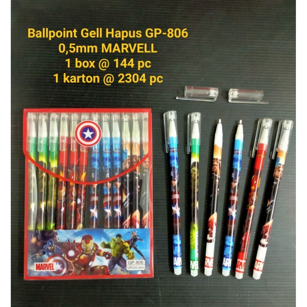 (12pcs) pulpen gel bisa di hapus/pulpen gel hapus-karakter