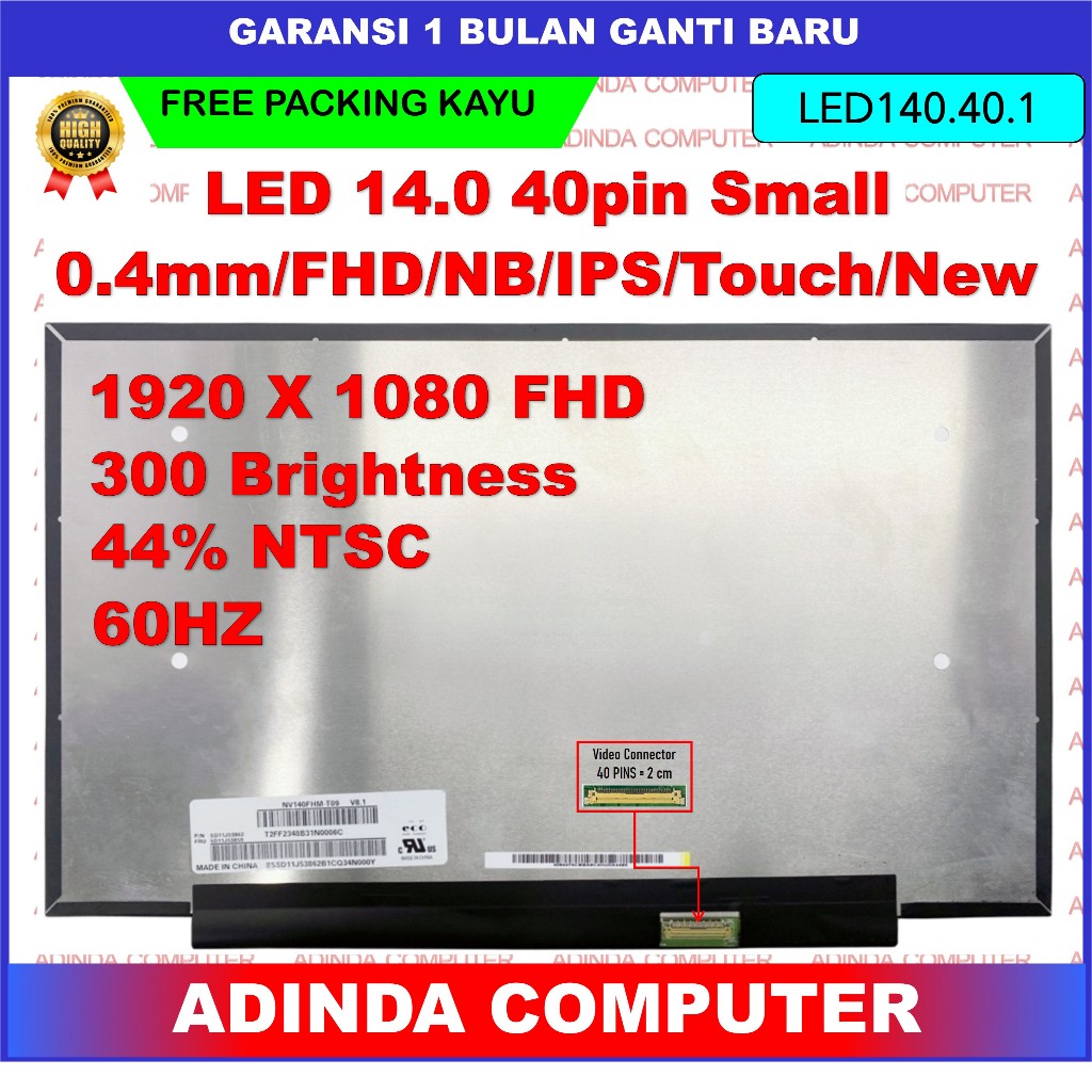 LCD LED Laptop Notebook B140HAK02.3 HW0A FW1 B140HAK02.3 N140HCN-EA1 14.0 14 Inch 40 Pin 40pin Small