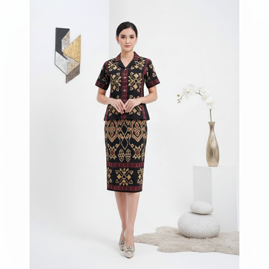 SETELAN WANITA TENUN MOTIF NTT TENUN JEPARA, Hasanahtenun