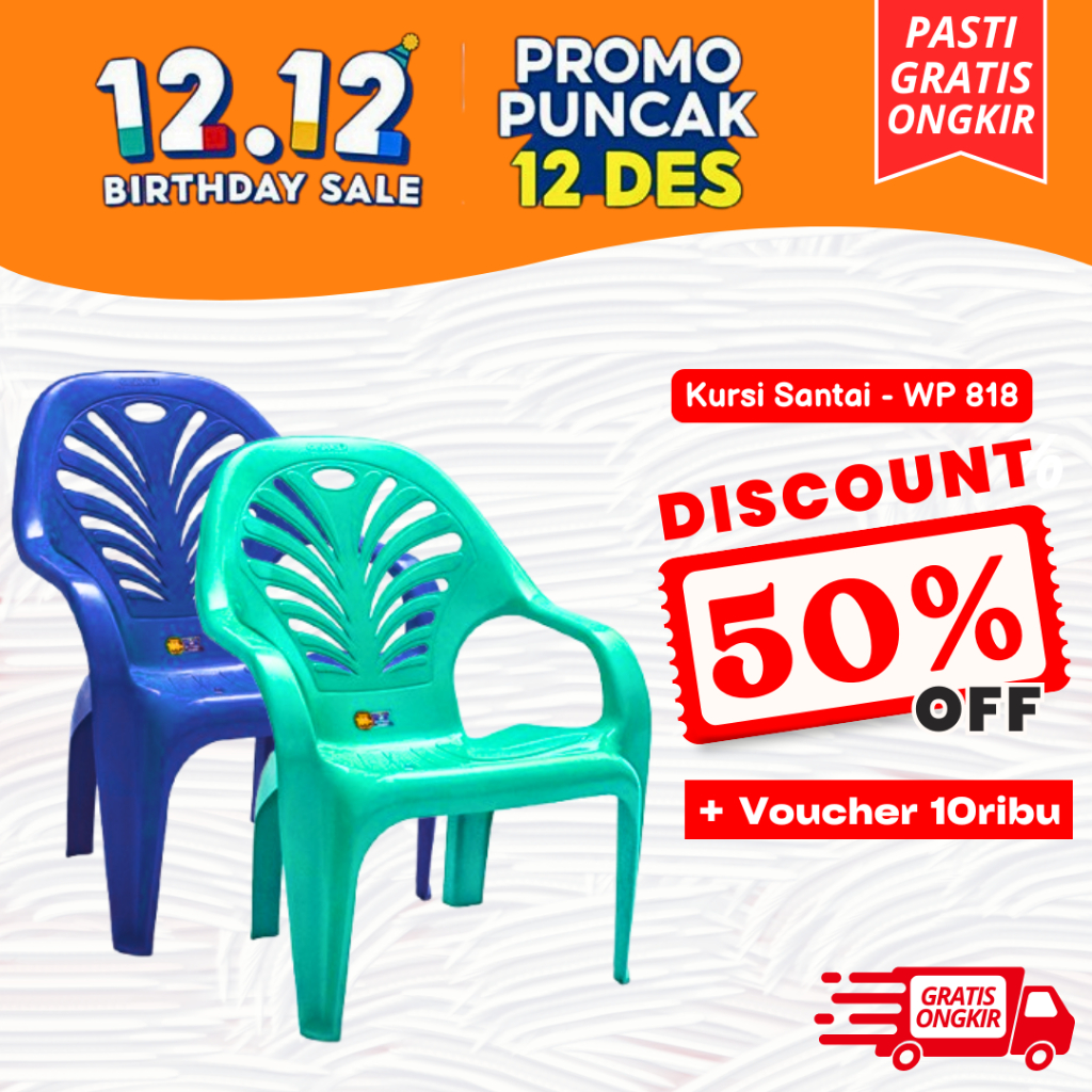 Wapolin Kursi santai kursi plastik kursi taman Kursi Santai plastik Kursi Teras - Kursi santai nyama