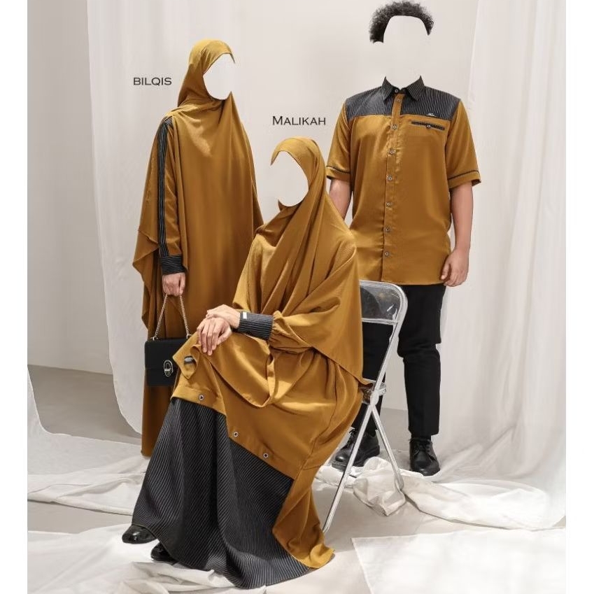 couple edisi Fitri abaya dan kemko warna golden brown by ghumaisha collection