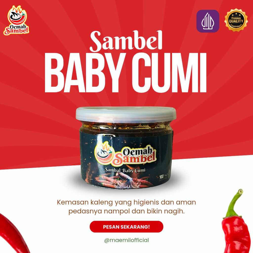 Sambel Baby Cumi Kemasan Kaleng (120gr)