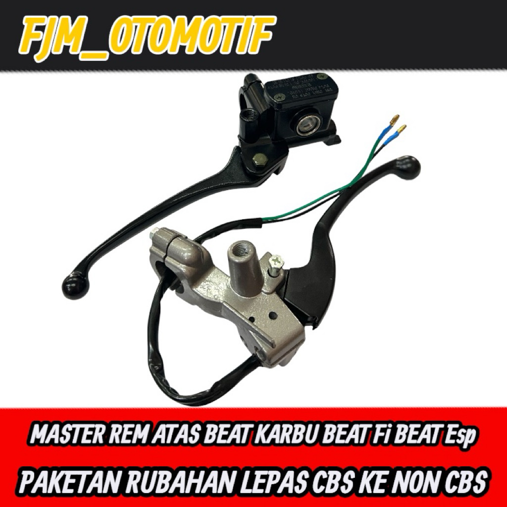 Master Rem Atas Assy Beat Karbu Sepaket Hitam + Dudukan Spion + Handle Rem Kiri Hitam + Beat Karbu V