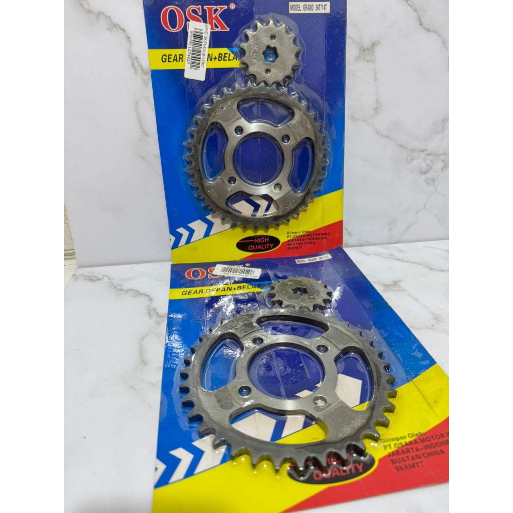Gear Set OSK Depan Belakang Grand 36T/14T Gear Gigi Grand Prima Astrea 14T/36T
