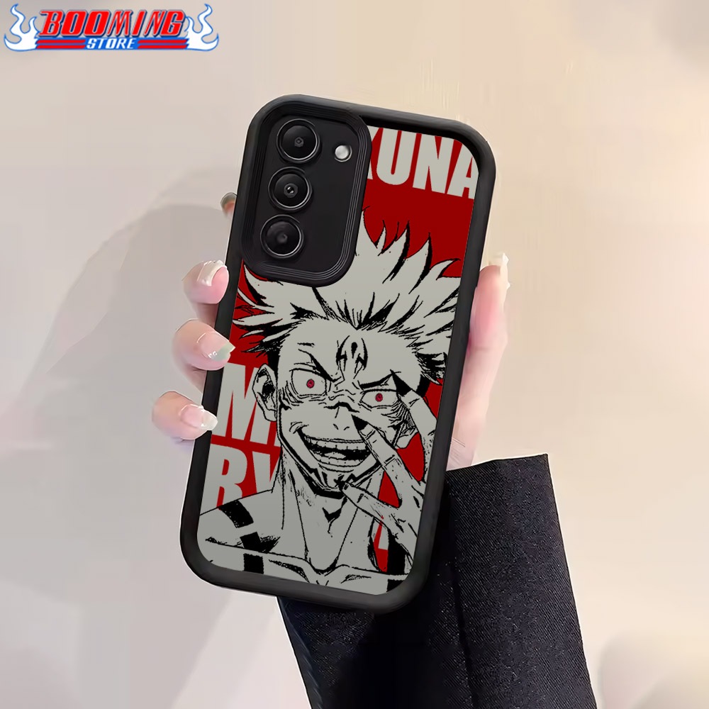 CASE KHUSUS Softcase Black Glass Premium Acrylic For REDMI 15C 15 Motif JUJUTSU KAISEN