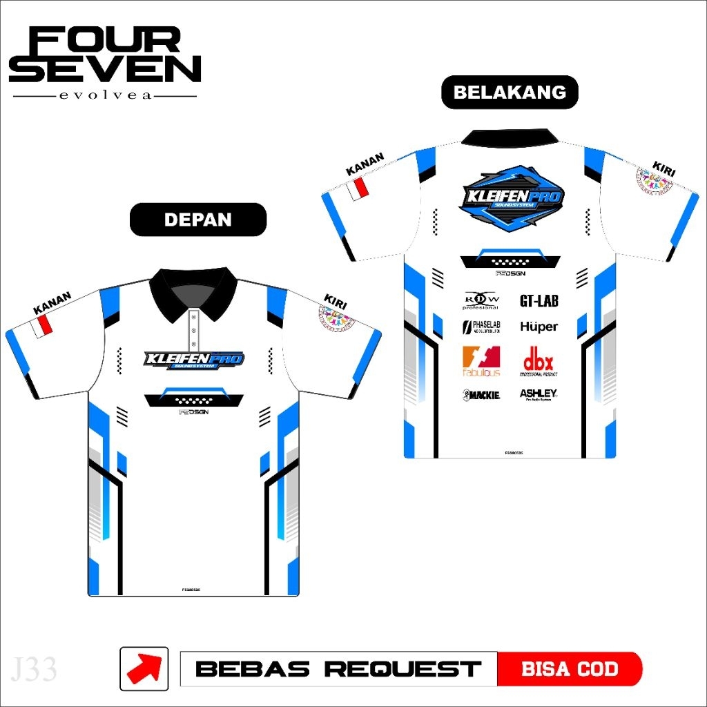 Kaos Baju Jersey Full Printing bahan embos Kaos sound system bebas ganti nama dan sponsor unisex pri